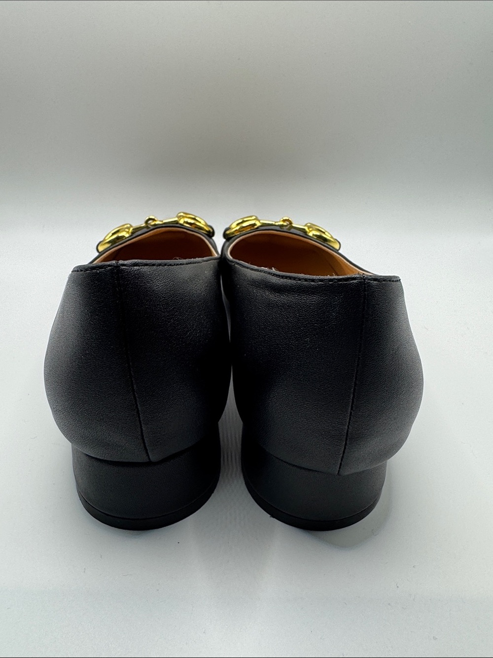 Gucci Black Leather Horsebit Square-Toe Ballet Flats - Picture 3 of 9